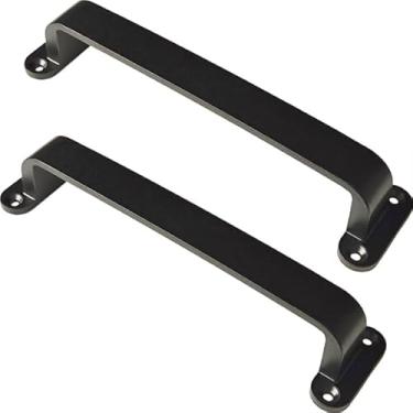 Imagem de Puxador Duplo Milano 148mm Porta Pivotante Correr Madeira Vidro Colonial Clássico Rústico (Preto Fosco)