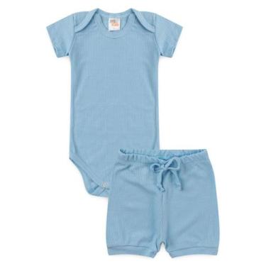 Imagem de Conjunto Canelado Light Curto - Azul Bebê - Ame Kids, M