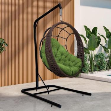 Imagem de Cadeira Balanço Ninho Suspenso em Corda Náutica Luxo com Suporte - Ace