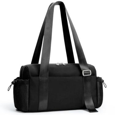 Imagem de WLLWOO Pequena Bolsa de Ginástica Feminina Bolso Molhado Mini Sacola de Yoga Bolsa Leve para Exercícios de Dança, Fins de Semana e Esportes, Preto