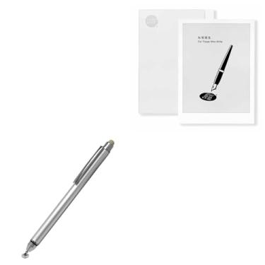 Imagem de BoxWave Caneta Stylus compatível com Ratta SuperNote A5 - Caneta Stylus capacitiva DualTip, ponta de disco de fibra - prata metálica