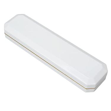 Imagem de Caixa de presente de jóias iluminadas LED Caixa de correção de anel elegante de proposta de bracelete para engajamento Proposta de casamento Material de flocagem de plástico 235 x (Branco)