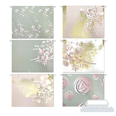 Imagem de MagDurnus Pastas de arquivo suspensas, design floral, tamanho carta com abas ajustáveis de 1/5, 6 estilos variados, decorativo, gaveta, mesa e armário (pacote com 12)