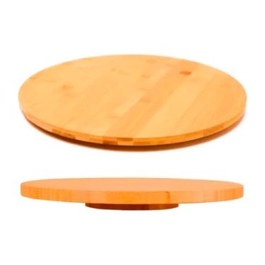 Imagem de Tábua Giratória De Bambu Redonda Bolo Confeitar E Modelar