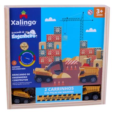 Imagem de Brincando de Engenheiro Construtor com 53 Blocos Xalingo