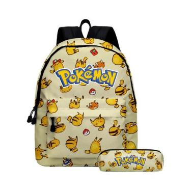 Imagem de Conjunto De Mochila Pokémon Pikachu Infantil Bolsa Escolar Estojo MINI