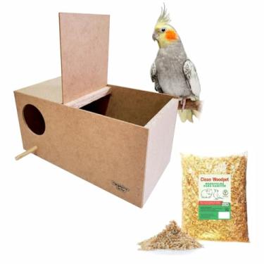 Imagem de Ninho para Calopsita Grande em Madeira MDF MDP, Casinha para Pássros para Reprodução