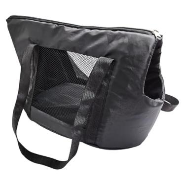 Imagem de BOLSA TRANSPORTE PET MALA CAO CACHORRO GATO MOCHILA VIAGEM PASSEIO CAIXA DOBRAVEL CARRO TIRACOLO PRETO