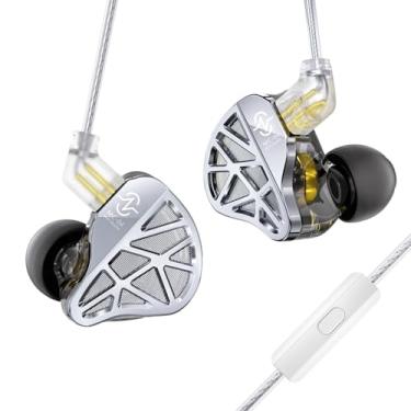 Imagem de ccz Nocturne in Ear Monitors IEM Earbuds, 1DD BA Hybrid Driver iems para jogos, fones de ouvido com fio aprimorados para graves, fones de ouvido intra-auriculares para Singers Studio (com microfone