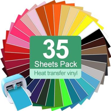 Imagem de TAOYIO Smart Iron On para Cricut Joy, 15 pacotes 14 x 30,5 cm HTV transferência de calor vinil Flex Plotter têxtil fácil de cortar e remover ervas daninhas, filme de plotter têxtil, roupas para passar