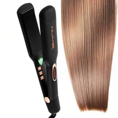 Imagem de NuMe Megastar X Alisador de Cabelo Turmalina Plano de Ferro – Chapas Flutuantes de Cabelo de 1,75 polegadas com Impulsionador de Íons Negativos, Faixa de Luz Infravermelha, Resultados Ultra-Suave e Brilhante para Todos os Tipos de Cabelo