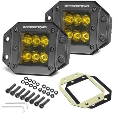 Imagem de OFFROADTOWN Cápsulas de LED amarelas de 12 cm 120 W CREE LED Spot Fog Lights Chase Amber Reverse Bumper Light Pods 2 peças para caminhonete ATV UTV SUV, carrinho de golfe
