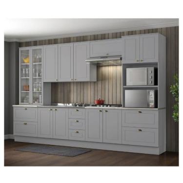 Imagem de Cozinha Modulada 343cm 6 peças 12 Portas 7 Gavetas Americana Henn - Ci