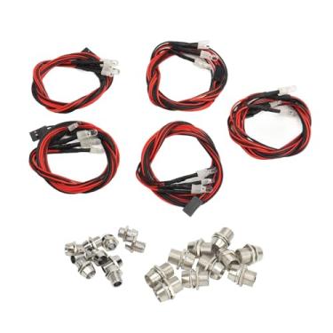 Imagem de Kit de luz LED de carro RC Universal Alto brilho 4 contas LED 2 branco 5mm 2 vermelho 3mm para traxxas hsp redcat tamiya scx10 d90 hpi controle remoto cars premium material de