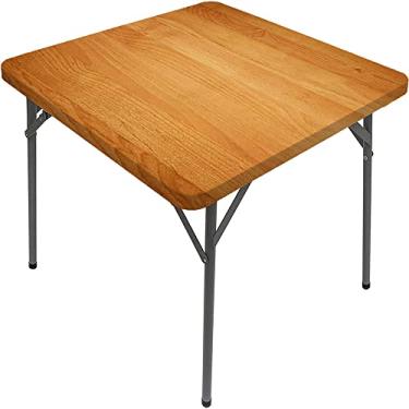 Imagem de CESGFC Toalha de mesa de madeira, estampa de textura de prancha de madeira, borda elástica, capa de mesa de jantar interna/externa, adequada para mesa quadrada de 81 cm x 81 cm