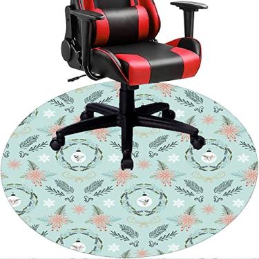 Imagem de Tapete de cadeira de escritório com flores, textura de flor, tapete de cadeira de mesa para piso de madeira de escritório em casa, protetor de piso de pilha baixa, redondo 78,7 cm