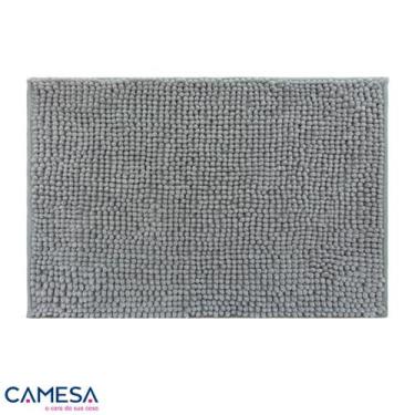 Imagem de Tapete Banheiro Bolinhas Popcorn Microfibra 60x40cm Cinza - Camesa