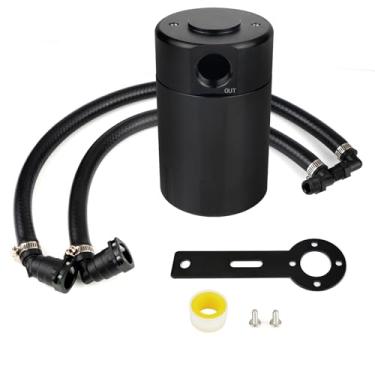 Imagem de BHB Kit Separador De Óleo Com Defletor Atualizado Em Alumínio Mangueira Nbr Compatível Ram 1500 Trx 6.2L Sc 2021-2023, Lado Do Passageiro, 3 Oz, Preto