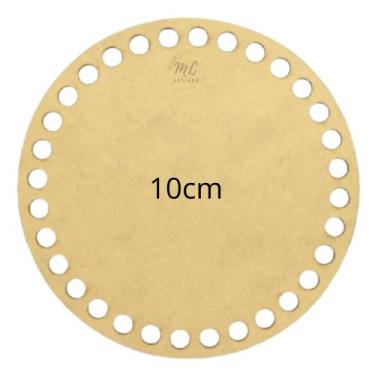 Imagem de Base de MDF para crochê/Fio de malha Redonda - 10cm Diâmetro