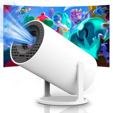 Imagem de Mini projetor portátil HY300 com WiFi e Bluetooth, compatível com 4K, 480p nativo, 100 lúmens ANSI, rotação de 180°, HDMI, USB, controle remoto, projetor de vídeo doméstico para telefone/TV Stick/PC