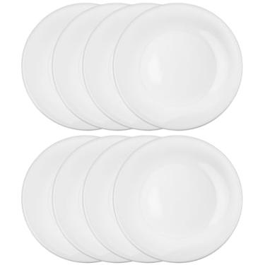 Imagem de Bgtecho Conjunto de 8 pratos de sobremesa de cerâmica, pratos brancos de aperitivo de 15 cm, prato pequeno redondo para lanches de bolo, prato de servir de porcelana para aperitivos, forno de