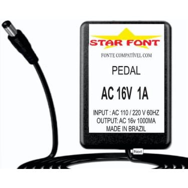 Imagem de Fonte AC 16V 1A para Pedal Pedaleira BlackStar Valvulado Série HT 16VA