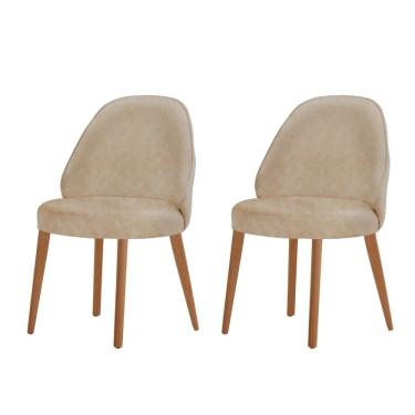 Imagem de Conjunto com 2 Cadeiras em Madeira Ester Milano / Imbuia Natural