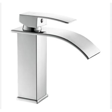 Imagem de Torneira Banheiro Gourmet Cascata Slim Misturador Monocomando Bica Baixa T103-04 Rosa G...
