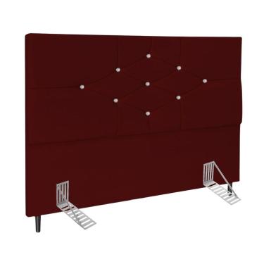 Imagem de Cabeceira Virgínia Para Cama Box Casal Madeira Eucalipto Suede Animale Marsala Black House Decor