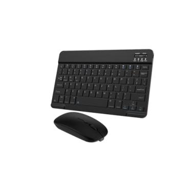 Imagem de Combo Teclado e Mouse Sem Fio Bluetooth Ultrafino – Design Portátil e Recarregável | Ideal para Home Office, Escritório e Estudo (PRETO)
