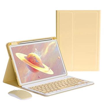 Imagem de kaitesi Capa De Teclado E Mouse Para Ipad Pro 11" M4 Com Mouse, Removível Magneticamente, Cor M4, Amarelo