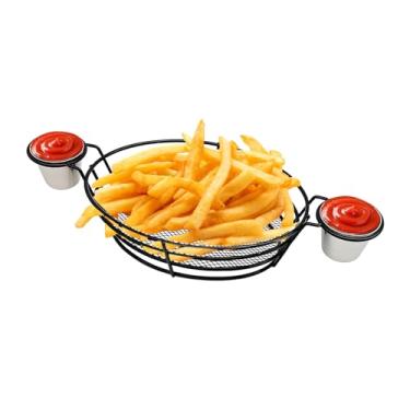 Imagem de Cestas de fast food, recipiente reutilizável com tigelas de mergulho, bandeja de servir, suporte para batatas fritas, cestas de jantar para cachorro-quente, hambúrguer, sanduíche, pão, lanche, pipoca
