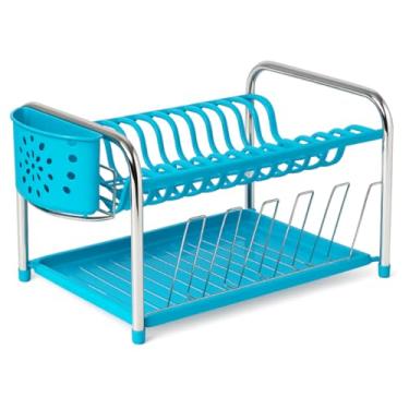 Imagem de Escorredor Secador de Pratos Com Porta Copos e Porta Talher Duplo