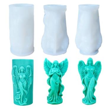 Imagem de Tone Fun 3 moldes de silicone em forma de deusas para fazer velas, resina, velas de aromaterapia, sabonete de cera artesanal, decoração de casa, artesanato (11,7 x 7,2 x 7,2 cm)