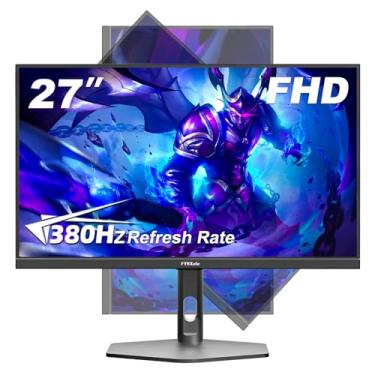 Imagem de FYHXele Monitor de jogos 27 polegadas 380Hz FHD 1080p 0,5 ms sem moldura ultra fino monitor de computador vertical altura ajustável pivô/rotação/inclinação suporte