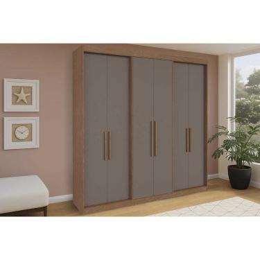 Imagem de Guarda Roupa Casal 6 Portas e 4 Gavetas PH 18041 Carvalho/Fendi - Herval