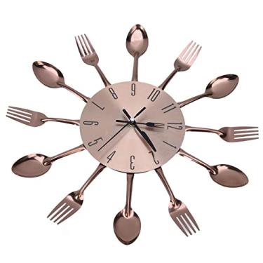Imagem de Yctze Relógio de Parede da Cozinha Elegante Com Design de Talheres - Relógio de Utensílio Multiuso para Casa, Restaurante e Decoração