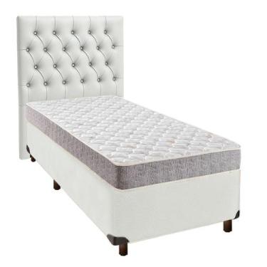 Imagem de Conjunto Cama Box Branco Solteiro + Colchão D23 D23 Inducol + Cabeceir