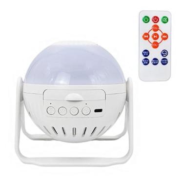 Imagem de Luminária Projetor de Estrelas e Galáxias com Caixa de Som Bluetooth Portátil Recarregável via USB - Ideal para Decoração, Sala e Quarto