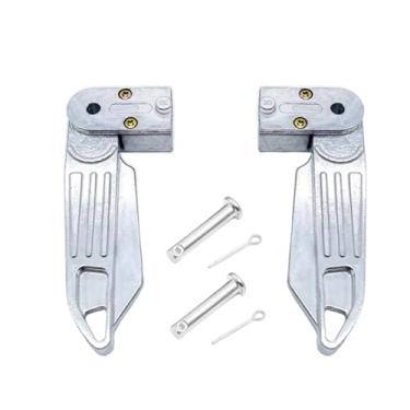 Imagem de Dynwave Apoios para os pés de motocicleta, apoios para os pés, passeio confortável, antiderrapante, leve, portátil, dobrável, universal, liga de alumínio, Prata