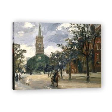 Imagem de Leaving The Church John Lavery Classic Realist Portrait & War Scene Canvas Art – Decoração de parede de arte irlandesa para casa 30 x 39 cm emoldurada