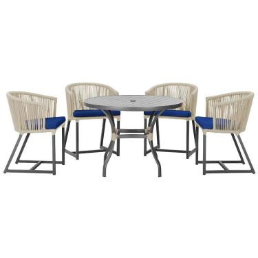 Imagem de Mesa Com 4 Cadeiras E Noronha Estofado 10 Trama autêntico Rami