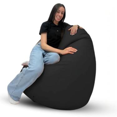 Imagem de Puff Pêra Cheio C/Enchimento Decoração Conforto Eventos Gigante (Preto)