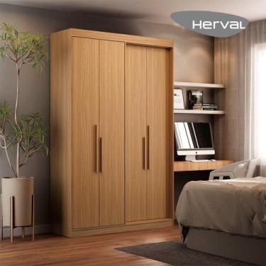 Imagem de Guarda-Roupa Solteiro MDF Herval Yara, 4 Portas, Cedro