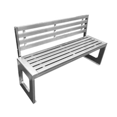 Imagem de Banco de jantar banco de encosto ao ar livre, cadeira de jardim de aço inoxidável, para varanda, terraço, bancos de lazer, móveis de assento ao ar livre (grande)