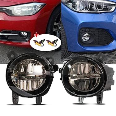 Imagem de TULALUX Faróis de neblina para BMW (F30 F32 F33 F36, 230i 320i 328d 328i 330e 330i 335i 340i 428i 430i 435i 440i, série 2 3 4), 2012-2020, substituição de lâmpadas de neblina de LED, 1 par, Lâmpadas LED (fumê L ens)