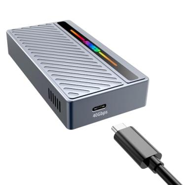 Imagem de FIDECO Gabinete SSD M.2 NVMe de 40 Gbps, adaptador M.2 NVMe para USB com luz RGB, leitor SSD USB4 compatível com Thunderbolt 4/3, USB4/3.2/3.1/3.0, suporta UASP e acabamento
