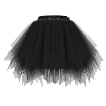 Imagem de Saia tutu Bridesmay Christmas preta dos anos 50 vintage para mulheres