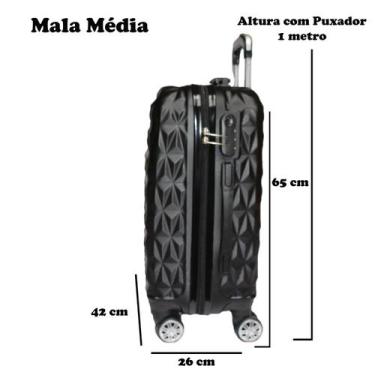 Imagem de Mala de Viagem Média Ac74 65x42x26 Em Abs C/ Rodinhas 360º Rosa Ouro -