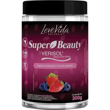 Imagem de LeveVida Naturais, Super Beauty, Suplemento alimentar de creatina com colágeno verisol, Sabor morando com blueberry, em pó, 300 gramas